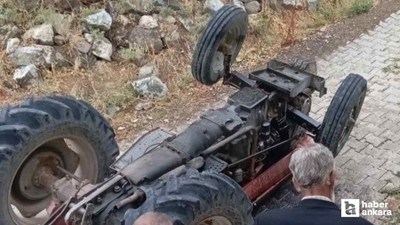 Çubuk'ta devrilen traktörde 70 yaşındaki sürücü can verdi