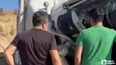 Beypazarı'nda kontrolden çıkan kamyon şarampole devrildi! Sürücü yaralandı