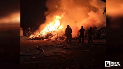 Sincan'da akşam saatlerinde çıkan çöp yangınını itfaiye söndürdü