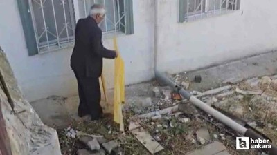 Haymana'da bina bahçesinde görülen yılan panik yaşattı