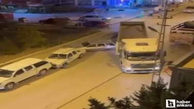 Ankara'da tır park halindeki araca çarpıp kaçtı!