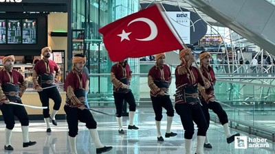Ankara Esenboğa Havalimanı'nda Seymen gösterileriyle kutlama