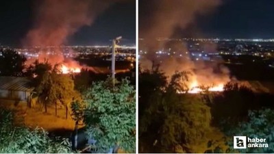 Sincan'da otluk alanda çıkan yangını itfaiye söndürdü