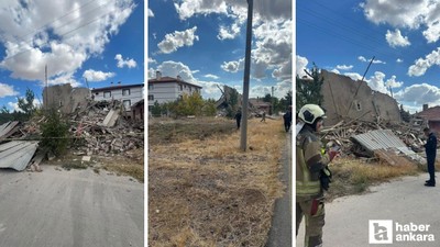 Çubuk'ta 3 katlı binada göçük yaşandı