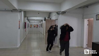 Evren'de okullarda deprem tahliye tatbikatı yapıldı