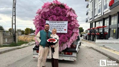 Karısına çekiciyle dev buket gönderen Ankaralı suçunu açıkladı!