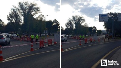 Etlik Caddesi, ASKİ çalışması nedeniyle araç trafiğine kapatıldı