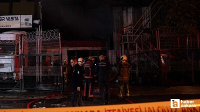 Yenimahalle'de bir oto tamir dükkanında yangın çıktı