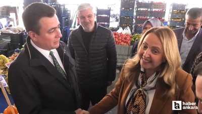 Semra Dinçer ve Osman Gökçek pazarda karşılaştı