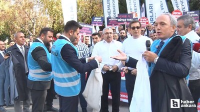 Memurlar TBMM önünde eylem yaparak taleplerini açıkladılar