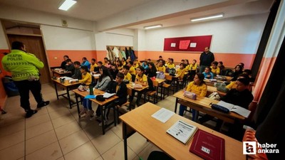 Beypazarı'nda öğrencilere trafik ve yaya güvenliği eğitimi veriliyor