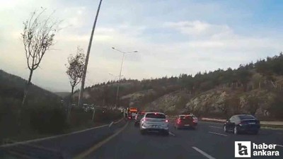 Başkentte zincirleme kaza anı araç kamerasında!
