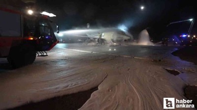 Esenboğa Havalimanı'nda gönüllü öğrencilerle uçak kazası tatbikatı düzenlendi