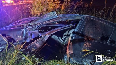 Sungurlu-Ankara karayolunda kaza: Otomobil hurdaya döndü!