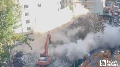 Çankaya'da kontrollü yıkım sırasında bina çöktü!