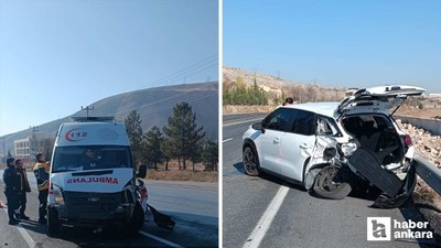 Ankara'ya hasta taşıyan ambulans Çankırı'da kaza yaptı