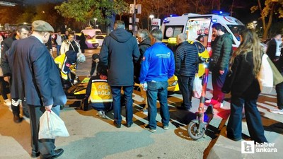 Çankaya'da ticari taksi ile elektrikli scooter çarpıştı: 1 yaralı
