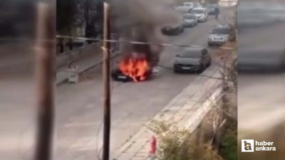 Beypazarı'nda seyir halindeki araçta çıkan yangın korku yarattı