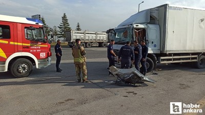 Kahramankazan'da iki tırın çarpıştığı kazada 1 kişi yaralandı