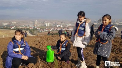 Ankaralı öğrencilerden 'Hatıra Ormanı Karbon Yutak Alanı"