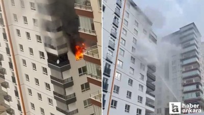 Mamak'taki bir apartmanda çıkan yangında mahsur kalan anne ve oğlu kurtarıldı