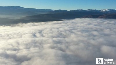 Ankara-İstanbul arası etkili olan sis dronla görüntülendi
