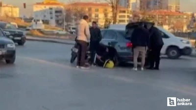 Sincan'da trafik kazasında motosiklet sürücüsü yaralandı