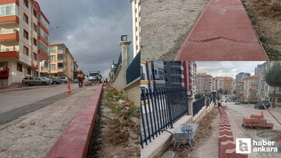 Pursaklar Belediyesi, Bosna Sokak'ta kaldırım alanlarını yeniledi