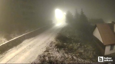 Beypazarı'nın yüksek kesimleri kar yağışıyla beyaza büründü