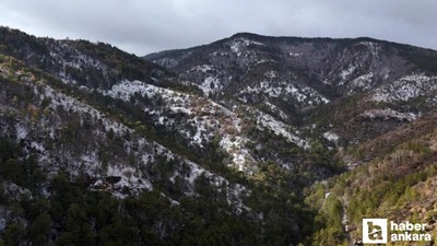 Kar yağışı Soğuksu Milli Parkı'nda kartpostallık görüntüler ortaya çıkardı