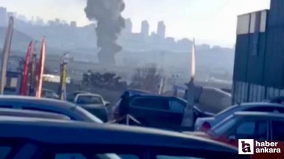 Etimesgut'ta atık plastik kasalar nedeniyle yangın çıktı