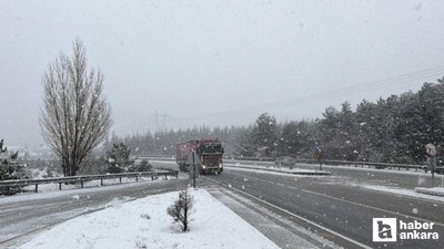 Afyonkarahisar-Ankara karayolunda kar yağışı etkili oldu