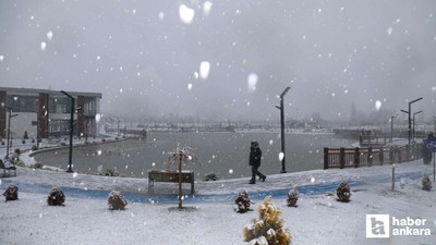 Çubuk'ta kar yağışı etkili oldu, ilçe beyaza büründü