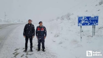 Güdül'de sürücülere kar uyarısı yapıldı!