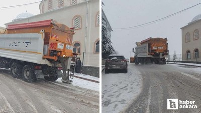 Pursaklar Belediyesi ekiplerinden karla mücadele seferberliği