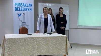 Pursaklar Belediyesi Hüma Sultan Hanımevinde kursiyerlere saç bakımı sunumu