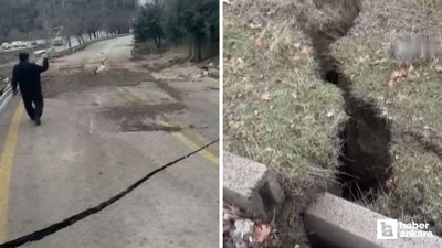 Beypazarı'nda toprak kayması! Jandarma yolu trafiğe kapattı!