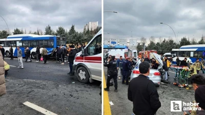 Çankaya'da EGO otobüsüne otomobil çarptı: 1'i ağır 4 yaralı