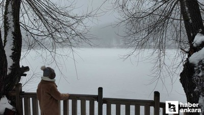 Çubuk Karagöl Tabiat Parkı, kar yağışı ile beyaza büründü