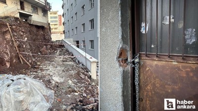 Altındağ'da bitişik kazı sebebi ile temeli hasar gören bina tahliye edildi!