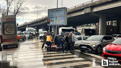 Altındağ'da yaya geçidinde otomobilin çarptığı kadın yaralandı