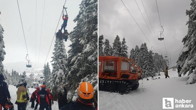 Uludağ'da telesiyej arızası sebebiyle mahsur kalan 51 kişi ekipler tarafından kurtarıldı