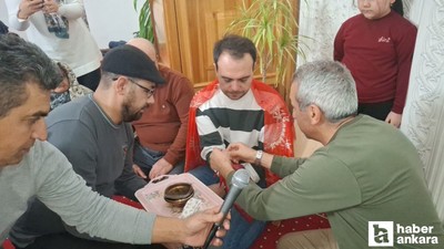 Beypazarı'nda askere gidecek gence camide asker kınası yakıldı