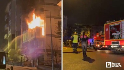 Keçiören'de bir apartmanda çıkan yangını itfaiye söndürdü