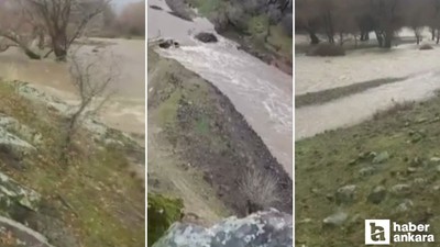 Başkentte etkili olan sağanak yağış dereleri taşırdı!