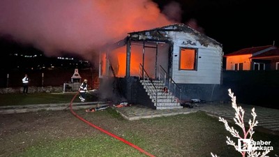 Çorum'da çıkan yangında bağ evi kül oldu