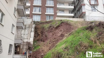 Mamak'ta vatandaşları tedirgin eden toprak kayması!
