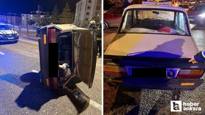 Yozgat'ta trafik kazası: Yan yatan araçta 3 kişi yaralandı