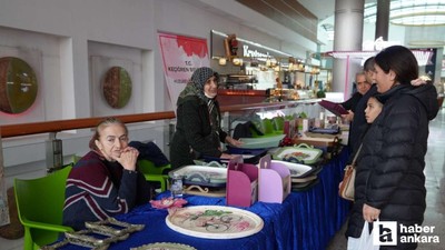 Keçiören'de konukevi sakinleri el emeği ürünlerini sergiledi