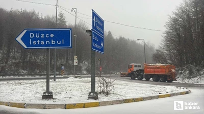 Ankara - İstanbul arası geçiş güzergahı olan Bolu Dağı kesiminde kar yağışı başladı